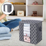 Maxbell Clothes Storage Bag Quilt Bedding Zipper Organizer Gray 52x37x52cm A
