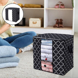 Maxbell Clothes Storage Bag Quilt Bedding Zipper Organizer Black 52x37x52cm A
