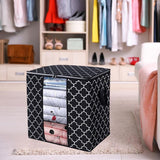 Maxbell Clothes Storage Bag Quilt Bedding Zipper Organizer Black 52x37x52cm A
