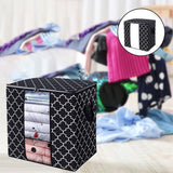 Maxbell Clothes Storage Bag Quilt Bedding Zipper Organizer Black 63x45x36cm A