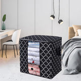 Maxbell Clothes Storage Bag Quilt Bedding Zipper Organizer Black 63x45x36cm A