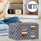 Maxbell Clothes Storage Bag Quilt Bedding Zipper Organizer Grey 45x30x20cm B