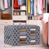 Maxbell Clothes Storage Bag Quilt Bedding Zipper Organizer Grey 45x30x20cm B