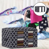 Maxbell Clothes Storage Bag Quilt Bedding Zipper Organizer Black 45x30x20cm B