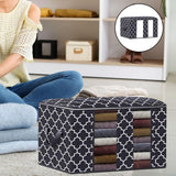 Maxbell Clothes Storage Bag Quilt Bedding Zipper Organizer Black 45x30x20cm B