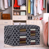 Maxbell Clothes Storage Bag Quilt Bedding Zipper Organizer Black 45x45x20cm B