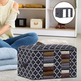 Maxbell Clothes Storage Bag Quilt Bedding Zipper Organizer Black 45x45x20cm B