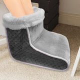 Maxbell Electric Heated Foot Warmer Soft Fast Heating Massager Shoe Boot Women Gray