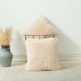 Maxbell Cushion Cover Shaggy Fluffy Cover Fur Plush Pillowcase Pillow Cover Beige 45x45cm