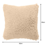 Maxbell Cushion Cover Shaggy Fluffy Cover Fur Plush Pillowcase Pillow Cover Beige 45x45cm