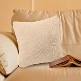 Maxbell Cushion Cover Shaggy Fluffy Cover Fur Plush Pillowcase Pillow Cover Beige 45x45cm