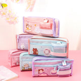 Maxbell Pencil Cases Pen Storage Bags Pouch School Stationery Supplies Pink