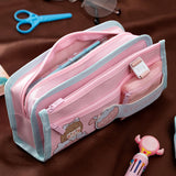 Maxbell Pencil Cases Pen Storage Bags Pouch School Stationery Supplies Pink