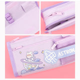 Maxbell Pencil Cases Pen Storage Bags Pouch School Stationery Supplies Purple