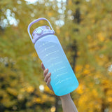 Maxbell Portable Motivational Water Bottle BPA Free for Sports Home Office Fitness Purple 2000ml