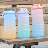 Maxbell Portable Motivational Water Bottle BPA Free for Sports Home Office Fitness Purple 2000ml