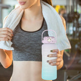 Maxbell Portable Motivational Water Bottle BPA Free for Sports Home Office Fitness Purple 2000ml