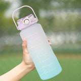 Maxbell Portable Motivational Water Bottle BPA Free for Sports Home Office Fitness Purple 2000ml