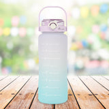 Maxbell Portable Motivational Water Bottle BPA Free for Sports Home Office Fitness Purple 2000ml