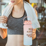 Maxbell Portable Motivational Water Bottle BPA Free for Sports Home Office Fitness Pink 1500ml