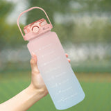 Maxbell Portable Motivational Water Bottle BPA Free for Sports Home Office Fitness Pink 1500ml
