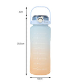 Maxbell Portable Motivational Water Bottle BPA Free for Sports Home Office Fitness Blue 1500ml