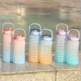 Maxbell Portable Motivational Water Bottle BPA Free for Sports Home Office Fitness Blue 1500ml