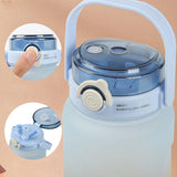 Maxbell Portable Motivational Water Bottle BPA Free for Sports Home Office Fitness Blue 1500ml