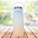 Maxbell Portable Motivational Water Bottle BPA Free for Sports Home Office Fitness Blue 1500ml