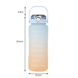 Maxbell Portable Motivational Water Bottle BPA Free for Sports Home Office Fitness Blue 2000ml