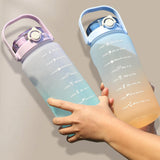 Maxbell Portable Motivational Water Bottle BPA Free for Sports Home Office Fitness Blue 2000ml