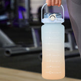 Maxbell Portable Motivational Water Bottle BPA Free for Sports Home Office Fitness Blue 2000ml