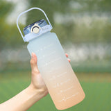 Maxbell Portable Motivational Water Bottle BPA Free for Sports Home Office Fitness Blue 2000ml