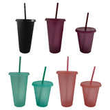Maxbell Plastic Water Bottle Straw Cup Modern for Travel Shopping Friends Gifts black 710ml