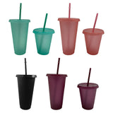 Maxbell Plastic Water Bottle Straw Cup Modern for Travel Shopping Friends Gifts black 710ml