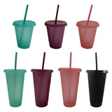 Maxbell Plastic Water Bottle Straw Cup Modern for Travel Shopping Friends Gifts black 710ml