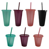 Maxbell Plastic Water Bottle Straw Cup Modern for Travel Shopping Friends Gifts black 710ml