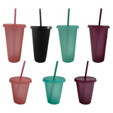 Maxbell Plastic Water Bottle Straw Cup Modern for Travel Shopping Friends Gifts black 710ml