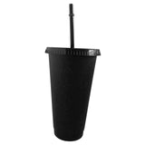 Maxbell Plastic Water Bottle Straw Cup Modern for Travel Shopping Friends Gifts black 710ml