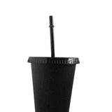 Maxbell Plastic Water Bottle Straw Cup Modern for Travel Shopping Friends Gifts black 710ml