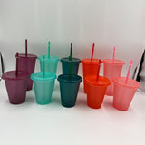 Maxbell Plastic Water Bottle Straw Cup Modern for Travel Shopping Friends Gifts wine red 710ml