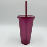Maxbell Plastic Water Bottle Straw Cup Modern for Travel Shopping Friends Gifts wine red 710ml