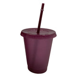 Maxbell Plastic Water Bottle Straw Cup Modern for Travel Shopping Friends Gifts wine red 500ml