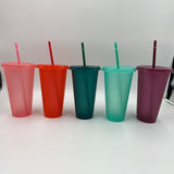 Maxbell Plastic Water Bottle Straw Cup Modern for Travel Shopping Friends Gifts light green 500ml