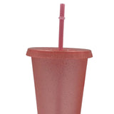 Maxbell Plastic Water Bottle Straw Cup Modern for Travel Shopping Friends Gifts light pink 710ml