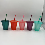 Maxbell Plastic Water Bottle Straw Cup Modern for Travel Shopping Friends Gifts light pink 710ml