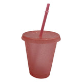 Maxbell Plastic Water Bottle Straw Cup Modern for Travel Shopping Friends Gifts light pink 500ml