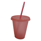 Maxbell Plastic Water Bottle Straw Cup Modern for Travel Shopping Friends Gifts light pink 500ml