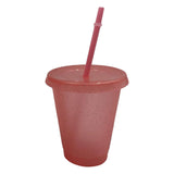 Maxbell Plastic Water Bottle Straw Cup Modern for Travel Shopping Friends Gifts light pink 500ml