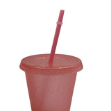 Maxbell Plastic Water Bottle Straw Cup Modern for Travel Shopping Friends Gifts light pink 500ml